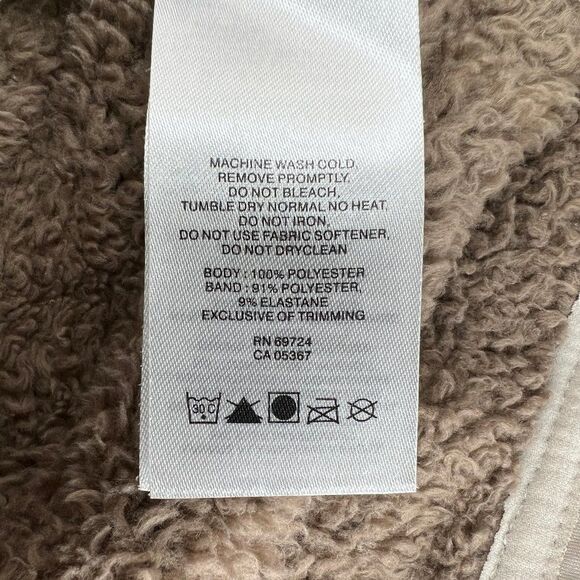 Columbia Coat Women's Size Large Brown Teddy Fleece Full Zip Hooded Jacket - Picture 10 of 11